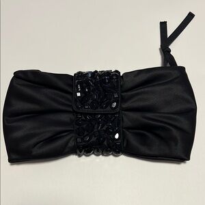 Banana Republic Factory Elegant Black Clutch with beaded detail